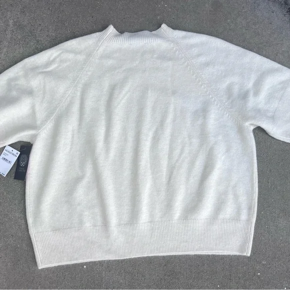 Vince Camuto Cream Short Sleeve Office Sweater Timeless NWT Nordstrom Capsule XL - Picture 3 of 12